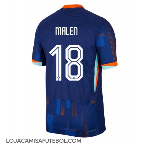 Camisa de Futebol Holanda Donyell Malen #18 Equipamento Secundário Europeu 2024 Manga Curta